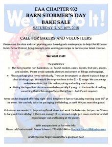 Barnstormer Bake Sale