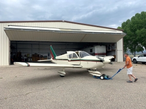 Larry Putting Lucy In Hangar recreational aerobatics